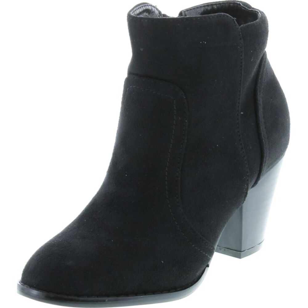 Breckelles Heather-34W Black Suede Womens boots 10 NEW